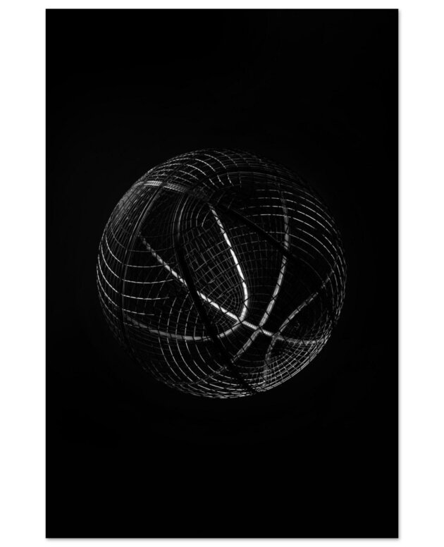 Wireframe Basketball Black and White